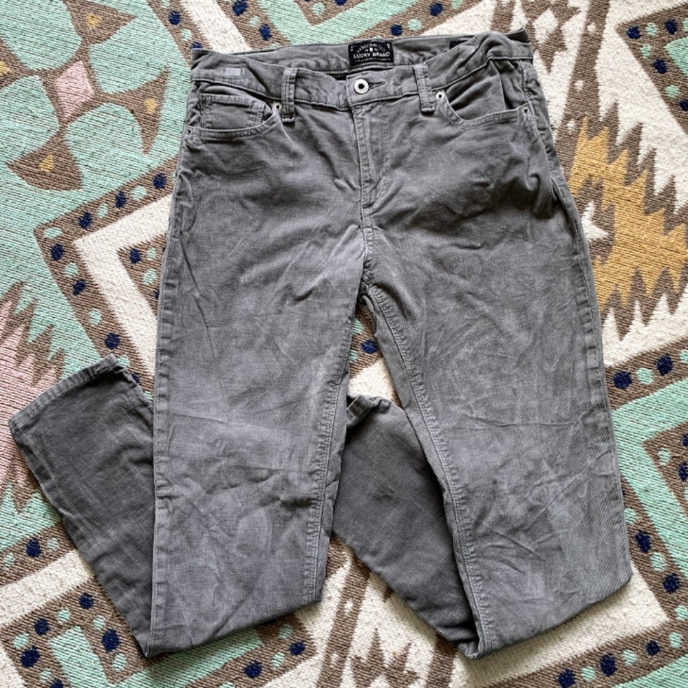 Lucky Brand Gray Skinny Corduroy Pants 10/30